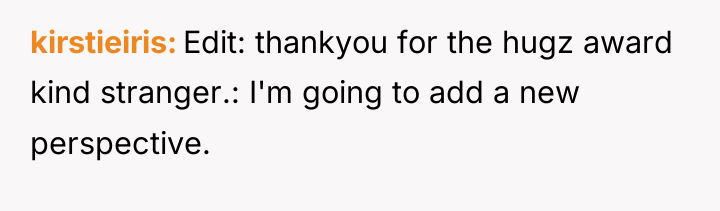 kirstieiris Edit: thankyou for the hugz award kind stranger.: I'm...