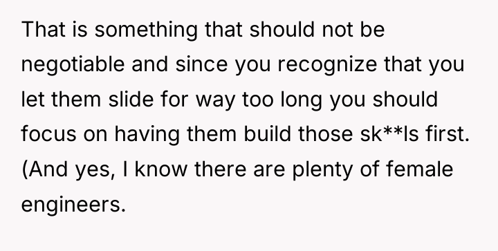 That is something that should not be negotiable and since...