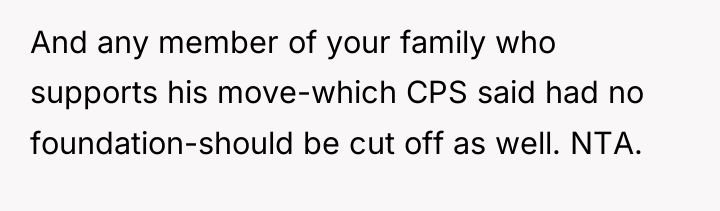 And any member of your family who supports his move-which...