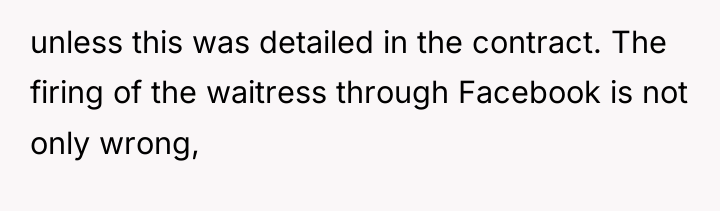 unless this was detailed in the contract. The firing of...