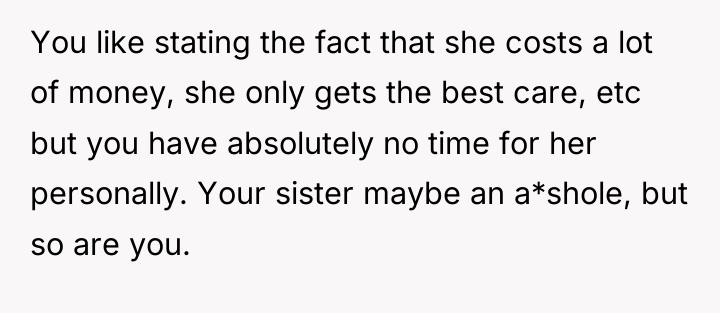 You like stating the fact that she costs a lot...
