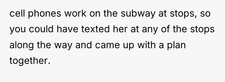 cell phones work on the subway at stops, so you...