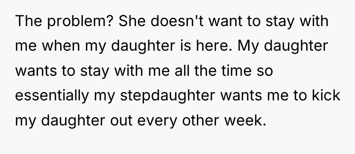 The problem? She doesn't want to stay with me when...