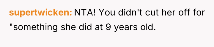 supertwicken NTA! You didn't cut her off for "something she...
