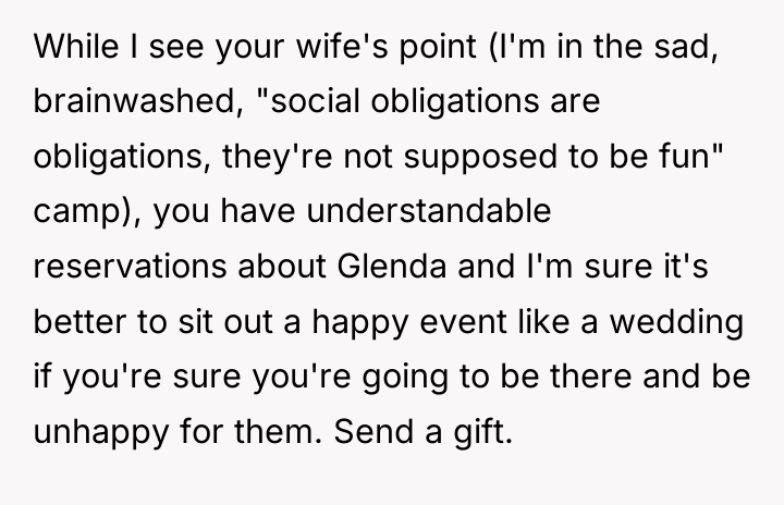 While I see your wife's point (I'm in the sad,...