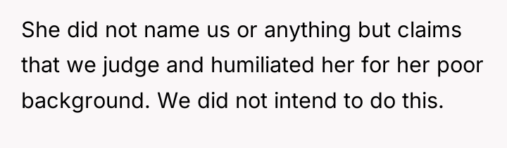 She did not name us or anything but claims that...