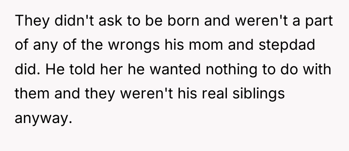 They didn't ask to be born and weren't a part...
