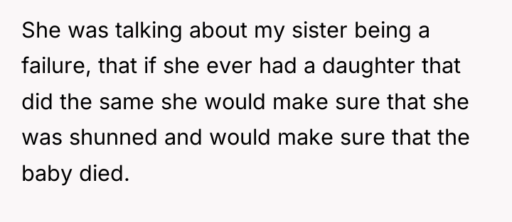 She was talking about my sister being a failure, that...