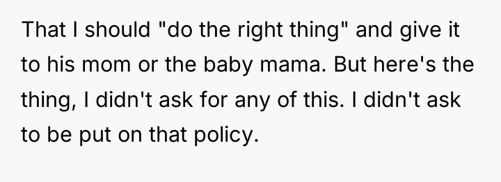 That I should "do the right thing" and give it...