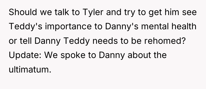 Should we talk to Tyler and try to get him...