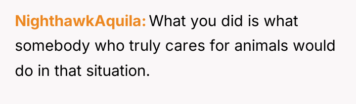 NighthawkAquila What you did is what somebody who truly cares...