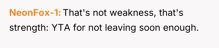 NeonFox-1 That's not weakness, that's strength: YTA for not leaving...