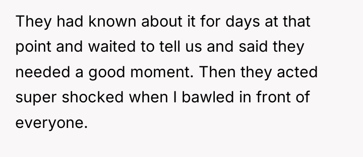 They had known about it for days at that point...