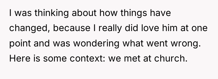 I was thinking about how things have changed, because I...