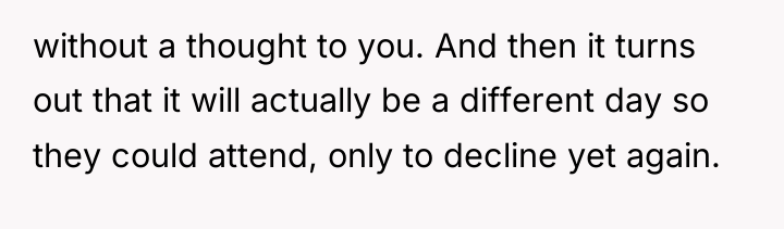 without a thought to you. And then it turns out...