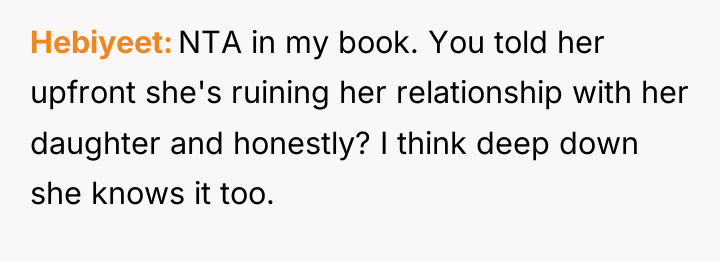Hebiyeet NTA in my book. You told her upfront she's...