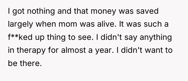 I got nothing and that money was saved largely when...