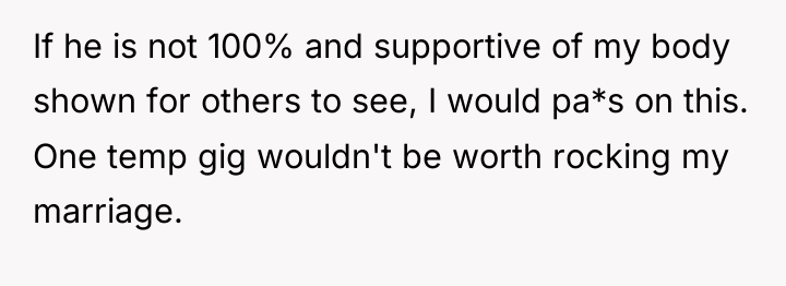 If he is not 100% and supportive of my body...