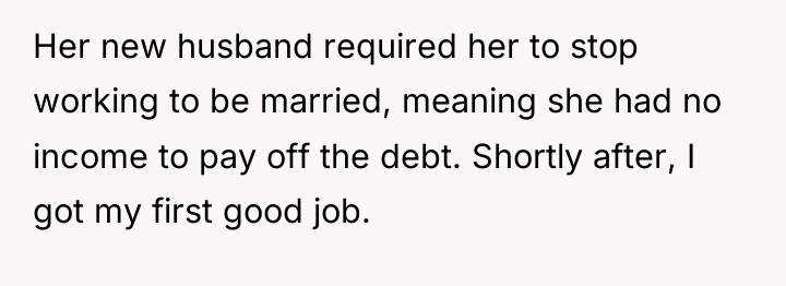 Her new husband required her to stop working to be...