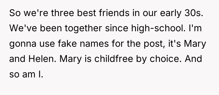So we're three best friends in our early 30s. We've...