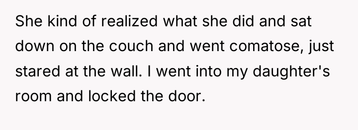She kind of realized what she did and sat down...