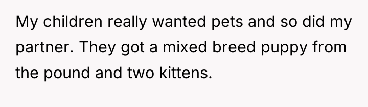 My children really wanted pets and so did my partner....