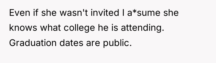 Even if she wasn't invited I a*sume she knows what...