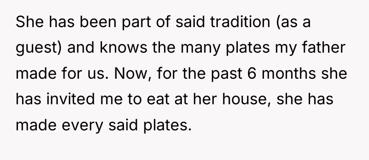 She has been part of said tradition (as a guest)...