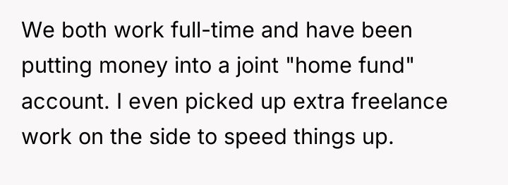 We both work full-time and have been putting money into...