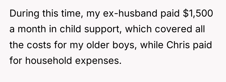 During this time, my ex-husband paid $1,500 a month in...