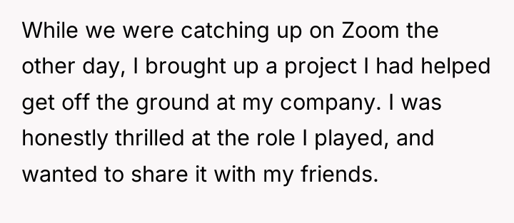 While we were catching up on Zoom the other day,...