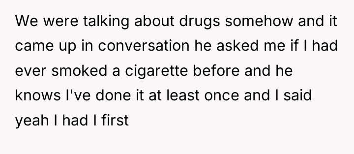 We were talking about drugs somehow and it came up...