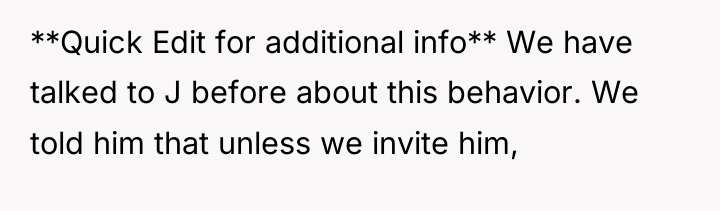 **Quick Edit for additional info** We have talked to J...