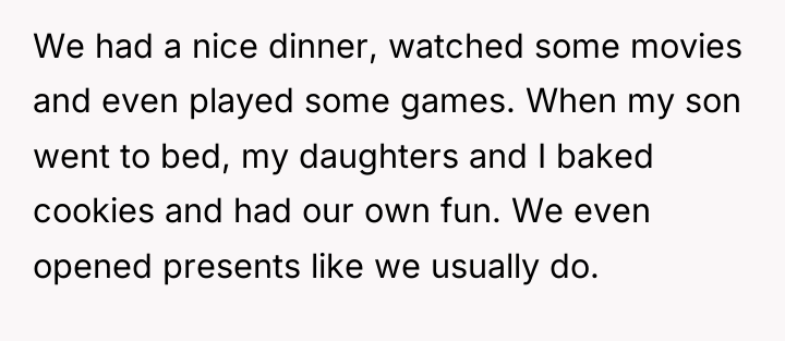 We had a nice dinner, watched some movies and even...