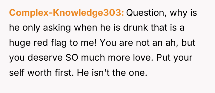 Complex-Knowledge303 Question, why is he only asking when he is...