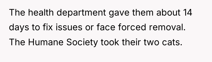 The health department gave them about 14 days to fix...