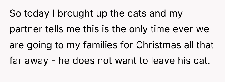 So today I brought up the cats and my partner...