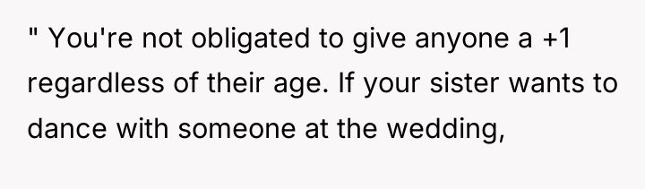 " You're not obligated to give anyone a +1 regardless...