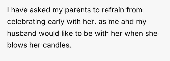 I have asked my parents to refrain from celebrating early...