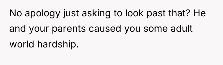 No apology just asking to look past that? He and...