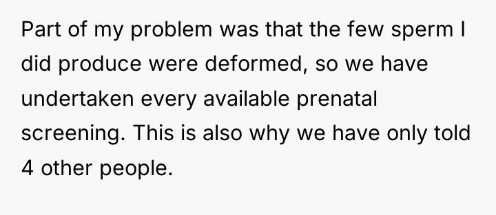 Part of my problem was that the few sperm I...