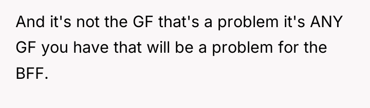 And it's not the GF that's a problem it's ANY...