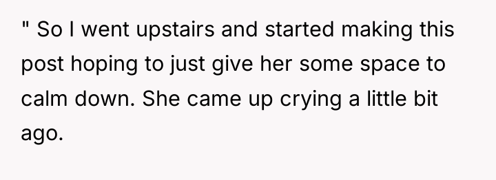 " So I went upstairs and started making this post...