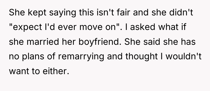 She kept saying this isn't fair and she didn't "expect...