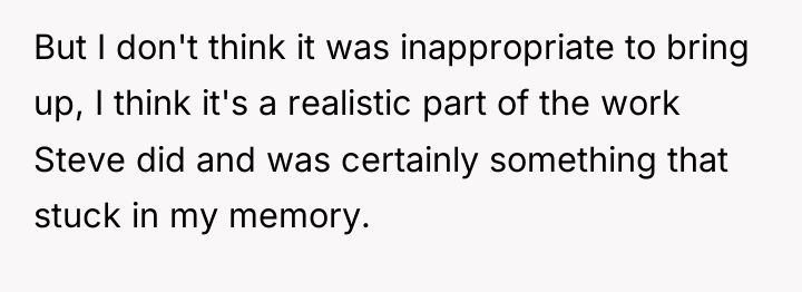 But I don't think it was inappropriate to bring up,...