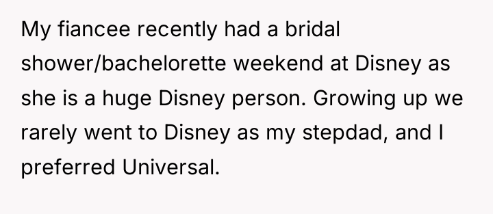 My fiancee recently had a bridal shower/bachelorette weekend at Disney...