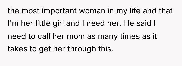 the most important woman in my life and that I'm...