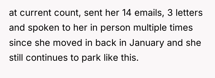 at current count, sent her 14 emails, 3 letters and...