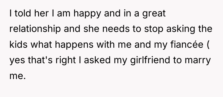I told her I am happy and in a great...