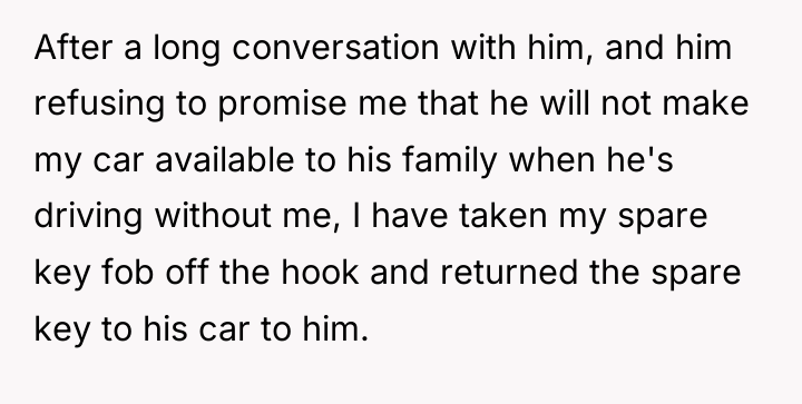 After a long conversation with him, and him refusing to...